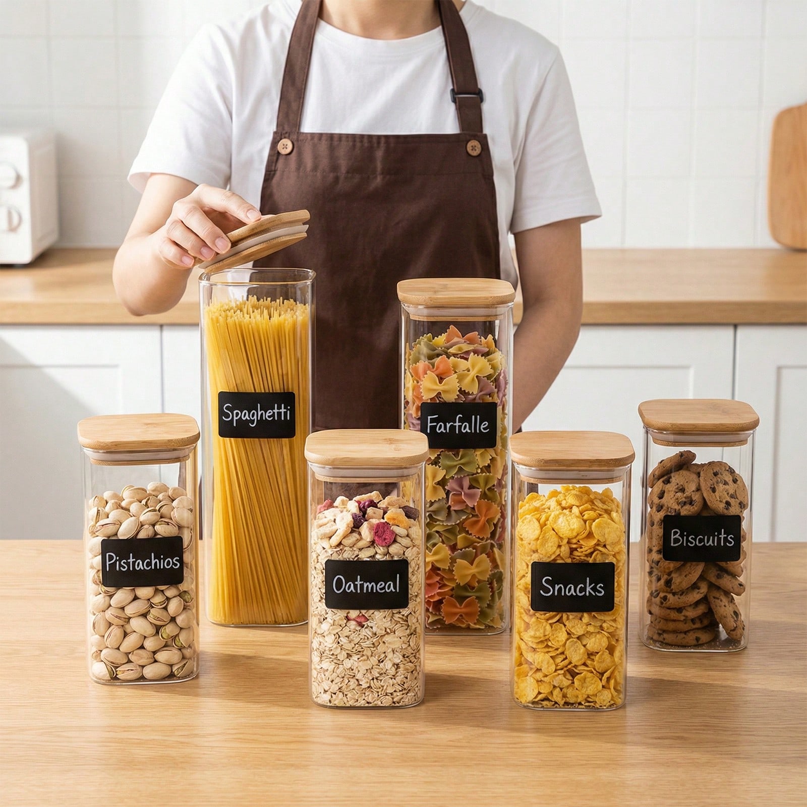 Food Storage Pantry - 6/12pcs Glass Food Storage Containers With