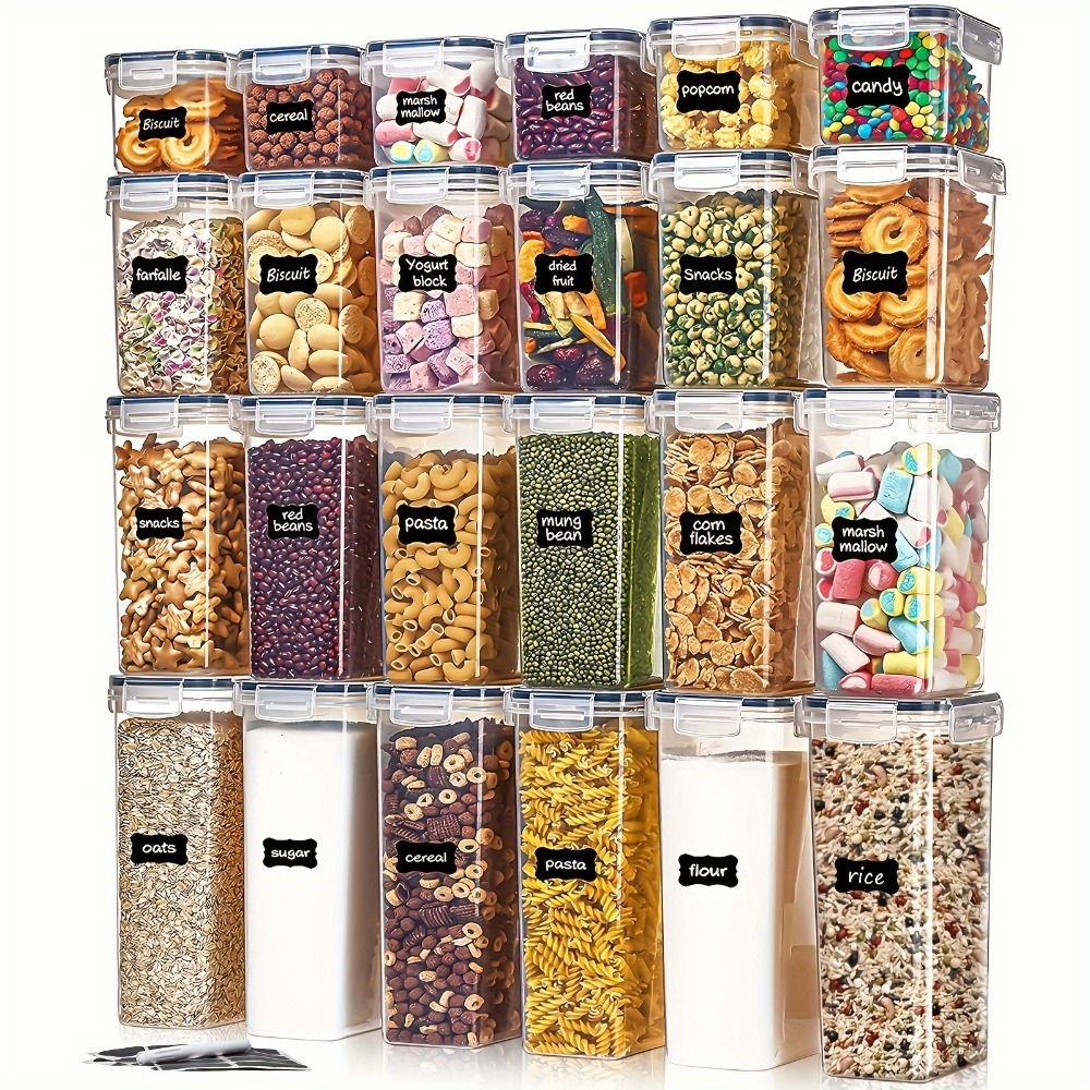 Food Storage Pantry - 24Pcs Food Storage Containers 12 Boxes
