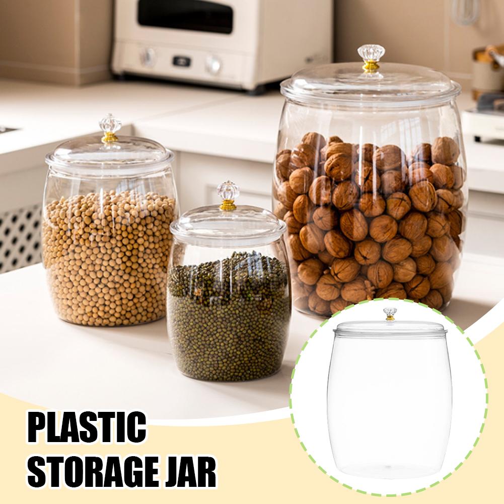 Food Storage Containers - Large Transparent Plastic Sealed Jar with