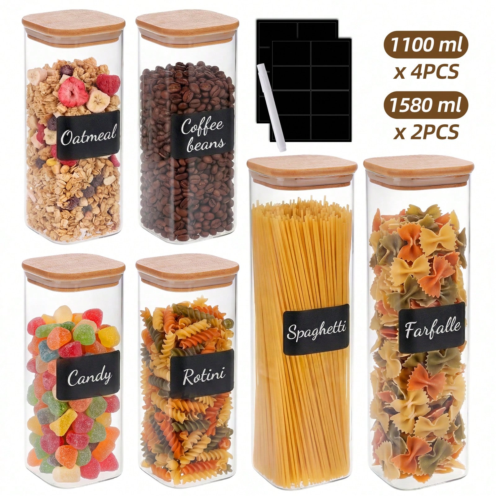 6/12pcs Glass Food Storage Con - đánh giá và giá Food Storage Pantry