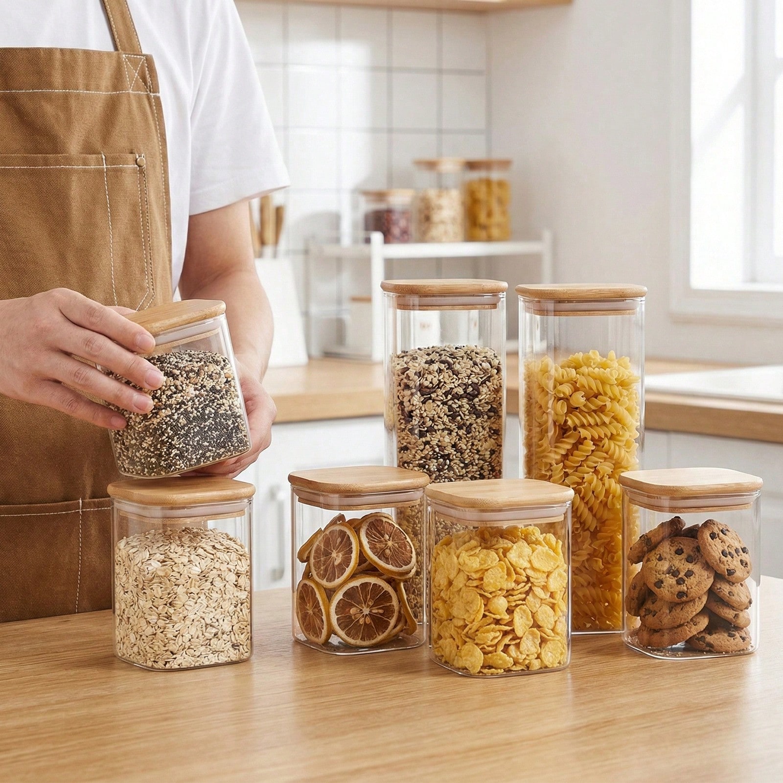 6/12pcs Glass Food Storage Con - đánh giá và giá Food Storage Pantry