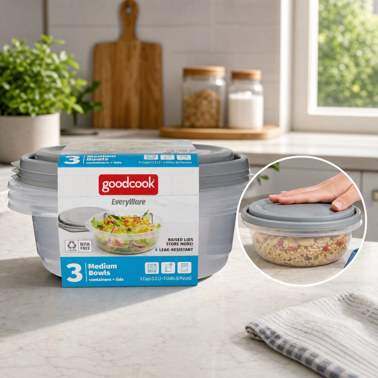 6pcs Round 5 Cup Food Storage  - đánh giá và giá Food Storage Pantry