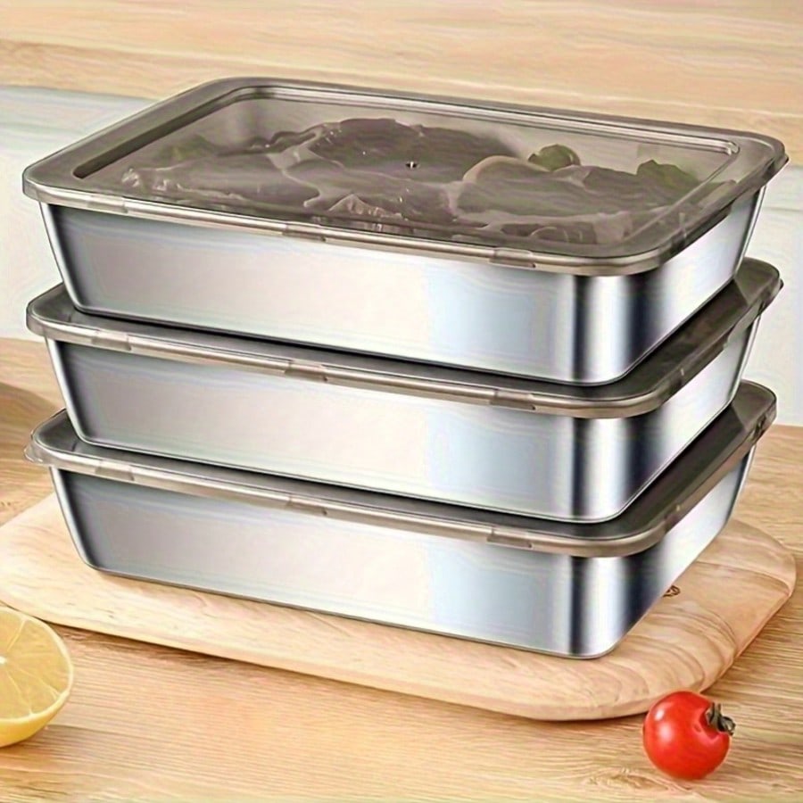 6pcs(3 Boxes+ 3 Lids) Stainles - đánh giá và giá Food Storage Essentials