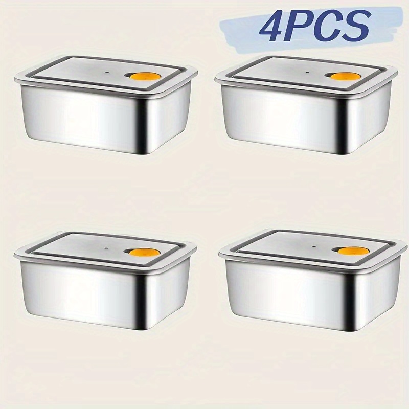 4pc Stainless Steel Food Stora - đánh giá và giá Food Storage Pantry