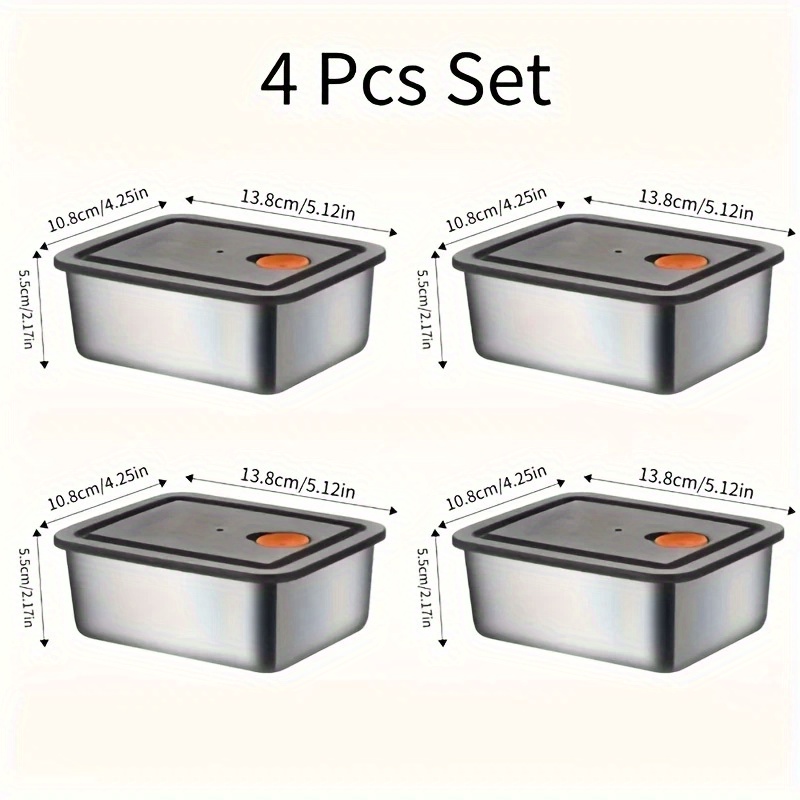 4pc Stainless Steel Food Stora - đánh giá và giá Food Storage Pantry
