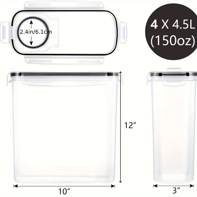 4 Pack Airtight Cereal Dry Foo - đánh giá và giá Food Storage Pantry