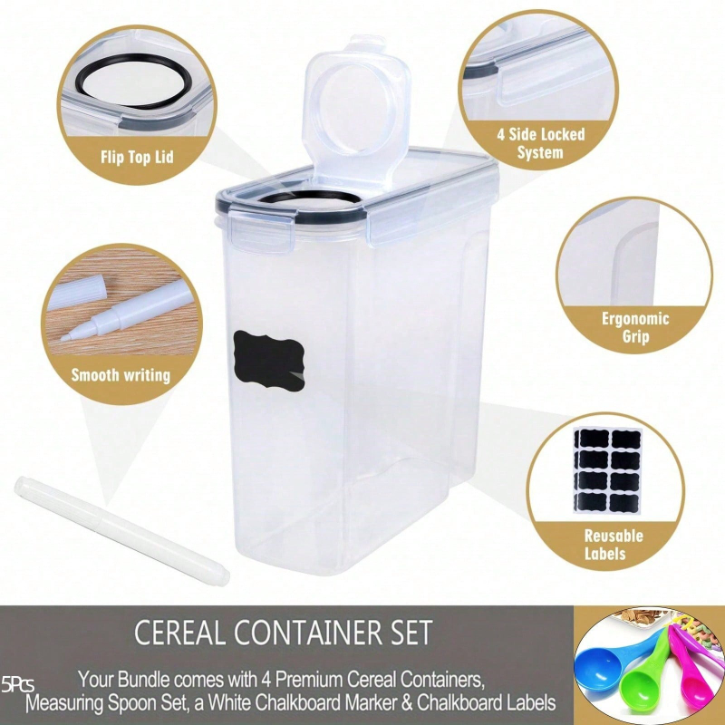 4 Pack Airtight Cereal Dry Foo - đánh giá và giá Food Storage Pantry